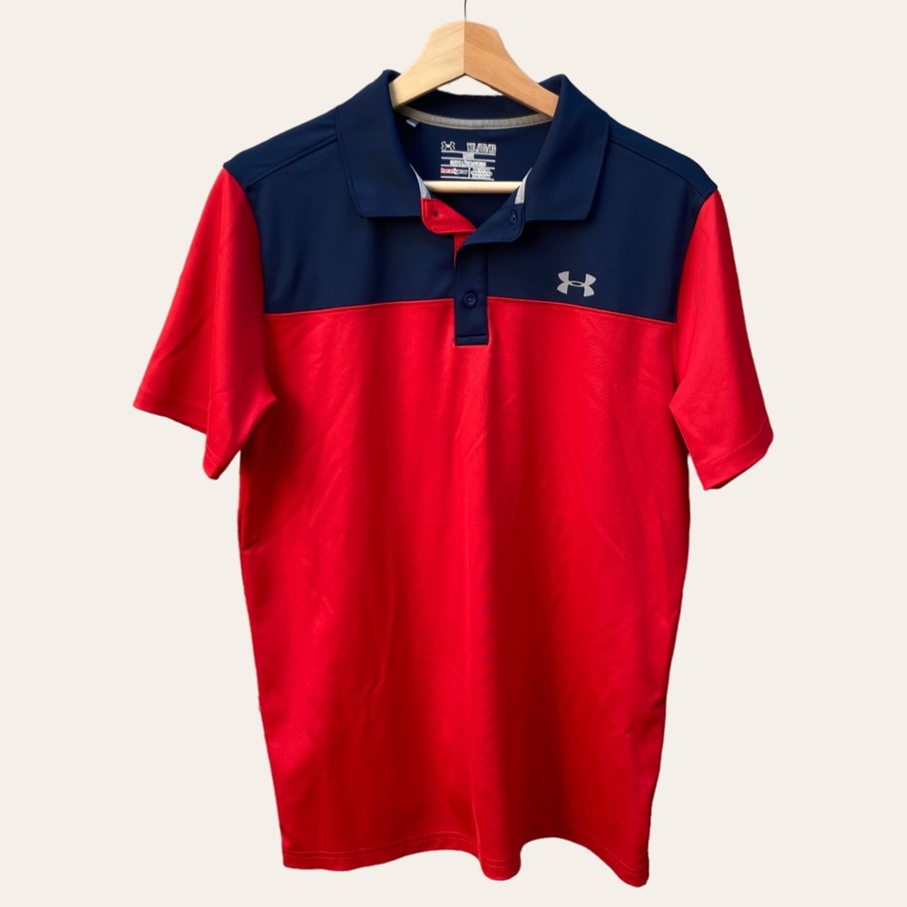 Under Armour Youth XL Red & Blue Polo